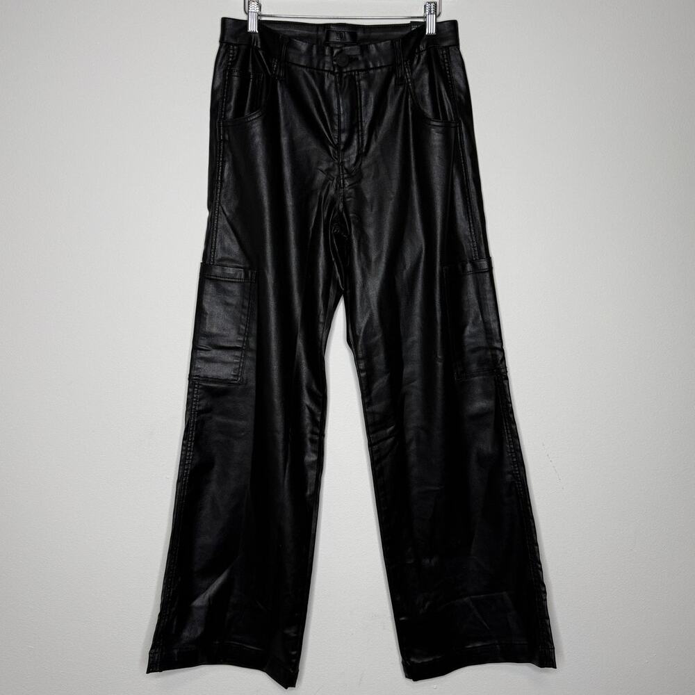 KUT From The Kloth Jodi Fab Ab Faux Leather Cargo Wide Leg Pants NWT 8